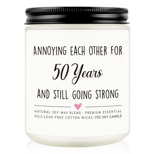 50th Wedding Anniversary Candle Gifts, Anniversary Candle for Couple, Parents, Grandparents, 50...