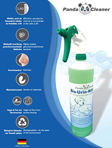 PandaCleaner Bio-Urin Attacke - Uringeruch Entferner Katze Hunde Tiergerüche - 5 Liter Konzentrat - Reinigungsmittel mit Mikroorganismen - Biologischer Geruchneutralisator