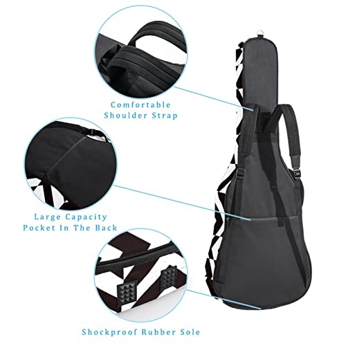 Housse de protection rembourrée pour guitare classique acoustique Motif rayures Noir/blanc, Multicolore 01., 42.9×16.9×4… - Les Beatles, Paul McCartney, John Lennon, RIngo Starr, George Harrison Housse de protection rembourrée pour guitare classique acoustique Motif rayures Noir/blanc, Multicolore 01., 42.9x16.9x4… – Image 4