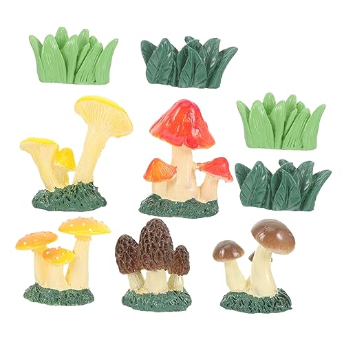 Hemobllo Ensemble De Sculptures De Champignons De Conte De Fées pour Décoration De Jardin Extérieur Haie De Jardin De Champignons