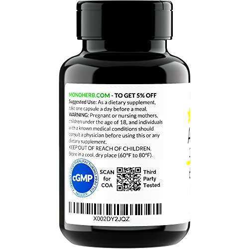 Monoherb Aloe Vera 300 Mg Per Capsule - 60000 Mg Equivalent - 200X Extract - 90 Capsules #TOP2