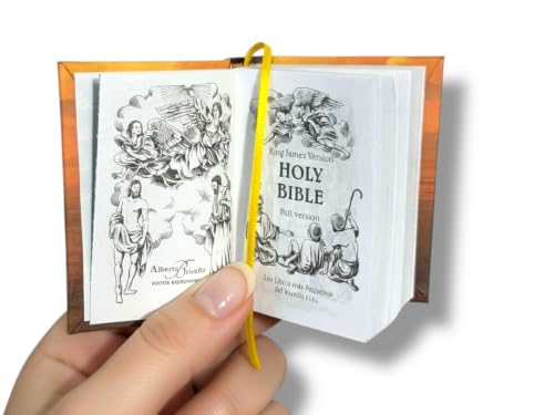 New Miniature Book Holy Bible Full Version King James Hardbound Ribbon image 5