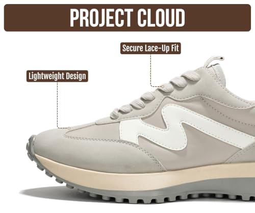 Image of Project Cloud Trendy Fashion Sneakers for Women 2026 - Memory Foam and Non-Slip Comfortable Casual Ladies Shoes for Womens Fashion Sneakers - Lightweight Lace-up Shoes (Lecco)