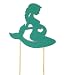 Pregnant Mermaid Baby Shower Cake Topper Cake Toppers for Mermaid Themed Baby Shower Party Double Sided Glitter (Teal Green)
