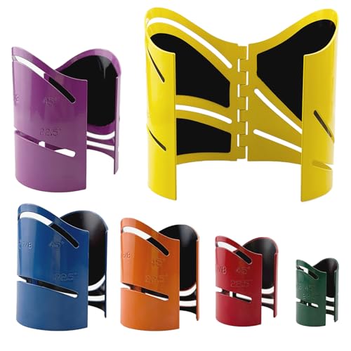 6Pcs Magnetic Metal Pipe Cutting Guide Kit Pipe Cutting Tool 1-5/8 1-7/8 2-3/8 2-7/8 3-1/2 4-1/2 Guides Cuts at 22.5/45/90 & Saddle Cut Heavy-Duty Magnetic Pipe Marking Cut Guide Tool