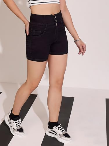 Image of Dolce Crudo Women's High Rise Denim Shorts - Relaxed Fit