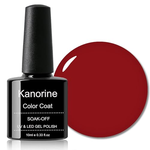 KANORINE Gel Polish Soak-Off UV/LED cherries Red Colour Gel Nail Polish dark red Color Coat Gel Nail Varnish Nail Art TYPE 10ml