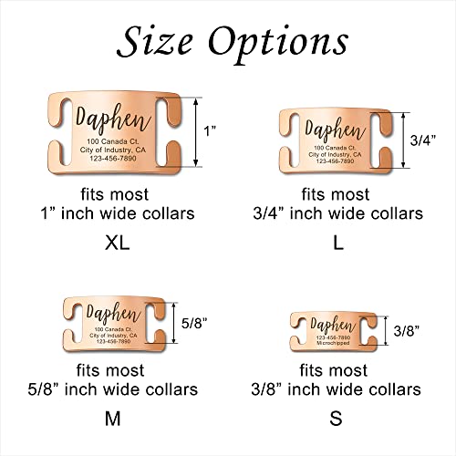 Anavia Slide On Silent Pet Id Tags, S/M/L/Xl Personalized Gold Black Stainless Steel Customized Engraved Cat Dog Name Tags, Glossy Finish Chew-Proof Quiet Dog Collar Tag (X-Large, Black) #TOP1