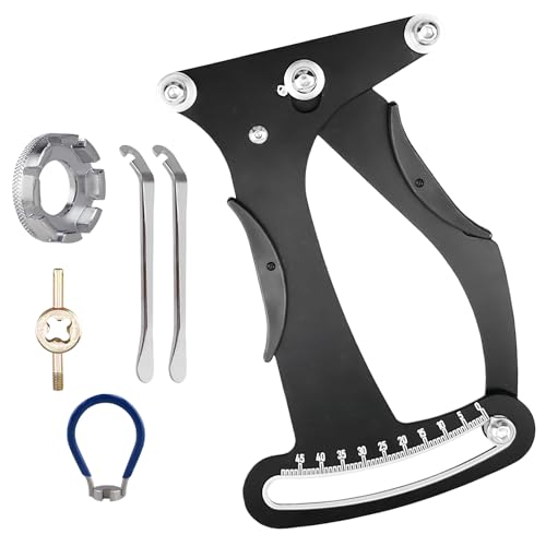 SUNOYA Speichenspannungsmesser, Fahrradspannungs Messer, Fahrrad Speichenspannung Messgerät, Mit 2 Speichenschlüssel, Ahrradspeichen Tension Meter Kalibrierwerkzeug für Speichenspannungen Fahrräder