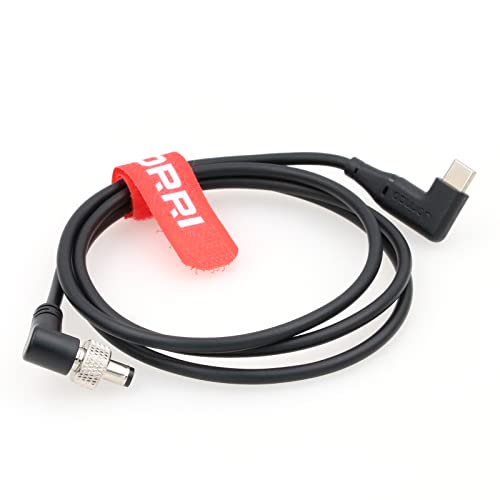 Câble DC 5.5x2.1mm vers USB-C PD coudé pour alimentation moniteur Atomos Ninja V