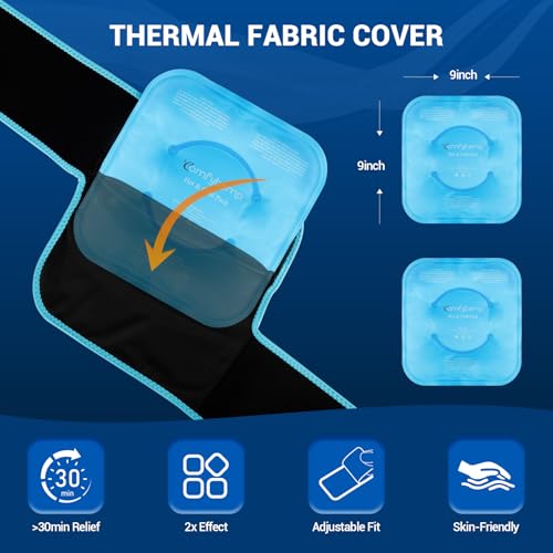 Image of Comfytemp Knee Ice Pack Wrap with 2 Soft Gel Pack, Reusable Ice Knee Brace