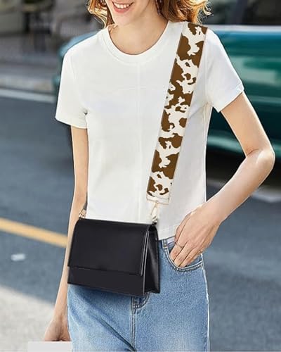 Purse Strap Replacement Crossbody 2" Wide Shoulder Strap, Cute Handbag Strap Bag Strap Replacement Belts Adjustable Retro Cow Print4