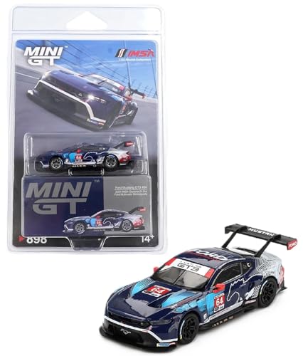 Diecast Model Car Compatible with Mini GT 1:64 Ford Mustang GT3#64 Ford Multimatic Motorsports 2024 IMSA Daytona 24 Hrs Limited Edition MGT00898