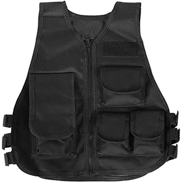 Gilet Tactique Airsoft Paintball pour Enfants et Adultes - Noir S