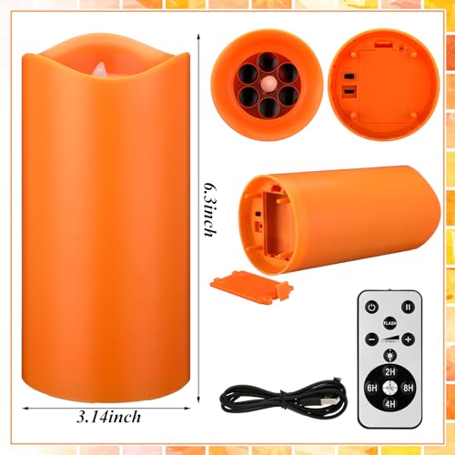 Image of Baquler Fall Maple Leaf Flameless Candles Projector Lights Thanksgiving LED Candle Fall Night Light with Remote and Timer Battery Operated Electric Gifts for Wedding Autumn Harvest Halloween Decor