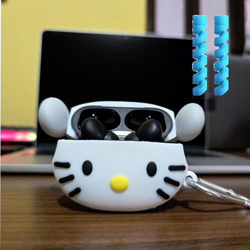 Image of YODI Case Cover for Airpods Pro|Pro 2|Airpods Pro 3|Airpods 4 Pouch, Silicone Cases with Cleaner Kit 360 Drop Protection,Shock-Resistant ([Headphone - White Pink Kitty ], Airpods Pro /Pro 2)