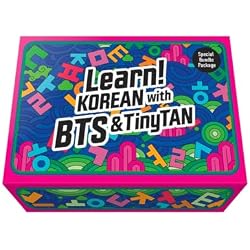 Learn! Korean with BTS (New Cover) & TinyTAN with MotiPen – 2 Complete Sets Bundle, Official BTS Merch, Army Gift, K-Pop Korean Study Kit & Collectible