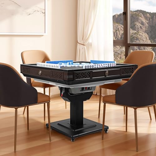 HomeMiYN Automatic Mahjong Table Foldable with Wheels,...