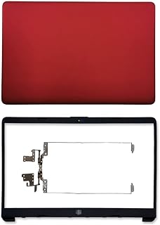 Red LCD Top Rear Lid Case Back Cover & Front Bezel Trim & Screen Hinges Compatible with HP 15-dw 15-dw0xxx 15-dw1xxx 15-dw0081wm 15-dw0083wm 15-dw1081wm 15-dw1083wm