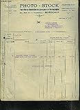  LOT DE 2 FACTURES DE PHOTO-STOCK FOURNITURES GENERALES EN GROS POUR LA PHOTOGRAPHIE BORDEAUX - DATANT DE 1934 - DESTINEE A MLLE PAQUET.