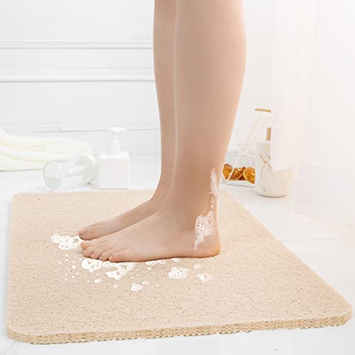 LY4U PVC Duschmatte rutschfest 50x80cm, Luffa Quadratische Badematte Maschinenwaschbar für...