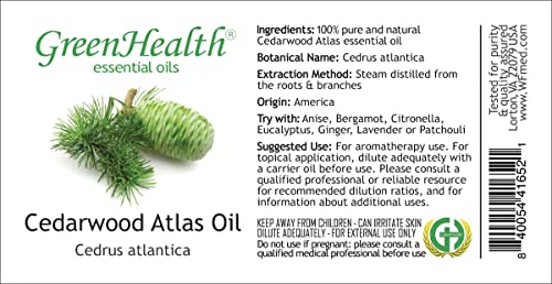 Cedarwood Atlas – 1 Fl Oz (30 Ml) Glass Bottle – 100% Pure Essential Oil - Greenhealth #TOP1