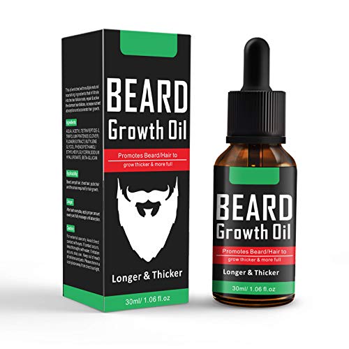 Beard Oil for Men Care, Natural Unscented Beard Growth Oil for Fuller and Thicker Beard, Best Organic Mustache Conditioner Softener (30ml)