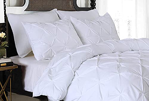 Parure housse de couette plissée luxe hypoallergénique microfibre