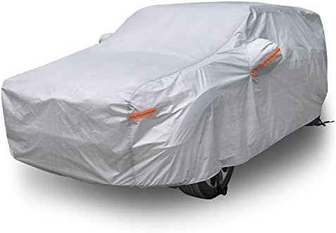 Morhept SUV Car Cover Waterproof All Weather for Automobiles, Heavy Duty 6 Layer Full Exterior Covers All Season Universal Outdoor Indoor Vehicle Covers(191"-201")