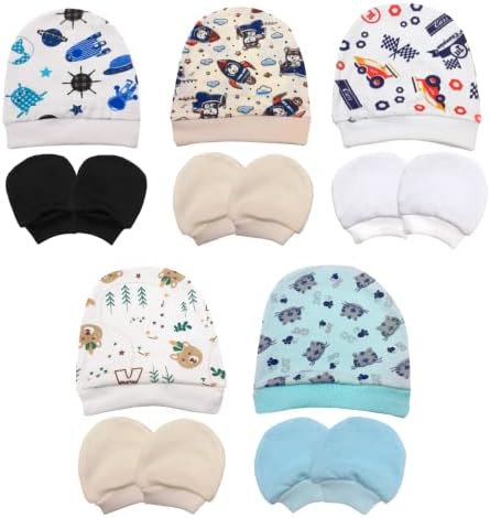 Luva e Touca Bebe 2 Kit Estampas Sortidas Menino