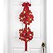 Collections Etc Lighted Poinsettia Double Wreath Red