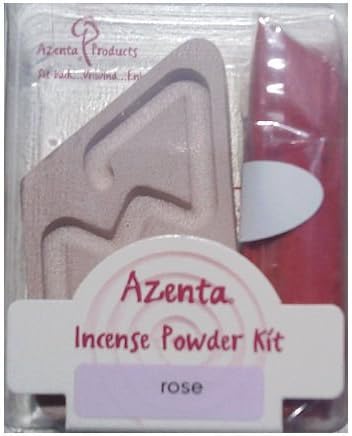 Azenta Incense Powder and Stone Incense Burner Starter Kit ~ 30 Minute Diamond Burner & Rose Incense Powder