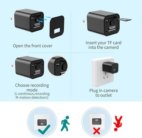 Charger Camera,1080P Motion‑Detect Mini Cam,64GB SD Card,Nanny Cam for Home Detail