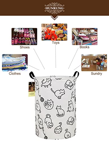 Hunrung Laundry Hamper,Large Canvas Fabric Lightweight Storage Basket Toy Organizer Dirty Clothes Collapsible Waterproof For College Dorms thumb #2