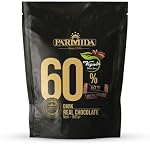 Parmida 60% Cacao Mini Barres de chocolat noir - Chocolat noir authentique - Végétaux, laitiers & Sans gluten - Morceaux de bonbons emballés individuellement avec goût lisse - Idéal pour le snacking, le partage & Dons 1KG