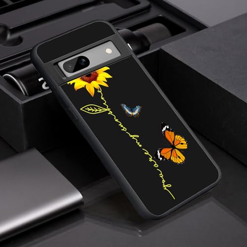 for Google Pixel 7A Phone Case, Stylish Anti-Slip Liquid Silicone Ultra-Thin Body Protection Case, Suitable for Google Pixel 7A, Sunflower and Butterfly - image 5