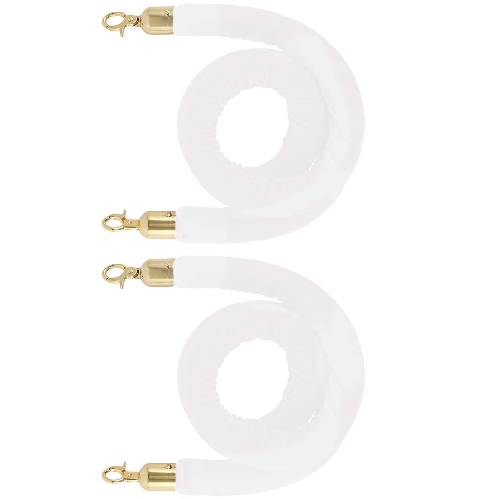 Aioneer Yellow Velvet Rope Barrier Post, 3M Queue Management With S, Easy Install Crowd Control For Hotels & Events, Elegant Stanchion For Visitor Guidance-White-2.5m/8.2ft/98.4inch