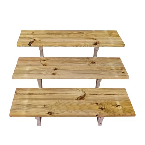 Escalier bois limons métal kit 3 marches extérieur 60 cm