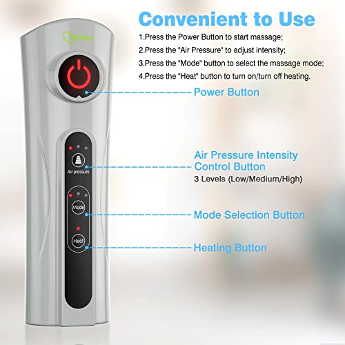 Cotsoco Leg Massager for Pain and Circulation,Air Compression Foot and Calf Massager with Heat for Muscles Relaxation, Pain Relief with 3 Intensities Levels 3 Modes,Use at Home/Office, Best Gift - 4