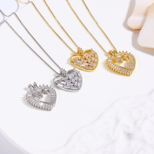 Collier cœur en zircon plaqué or 18k : l'éclat du luxe léger pour femme