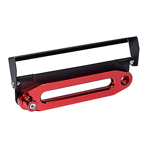 Set of Black Red Flip-Up License Plate Holder + 1X Winch Rope Hawse Fairlead + 1X Steel Hook Stand for Off-Road Wrangler 4X4 UTV ATV SUV 10