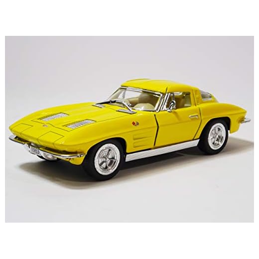 キンスマート シボレー コルベット スティングレイ(1963) イエロー 1/36 ミニカー KT5358