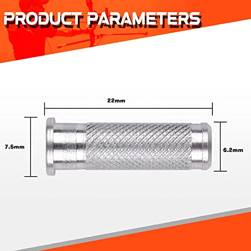 12 Pack Archery Arrow Aluminum Inserts For Id 6.0Mm / 6.2Mm / 7.6Mm Carbon Arrows, Crossbow Arrow Tips Inserts Fit Compound Bow Recurve Bow Inserts For 100/125/150/200 Grain Field Points Arrowheads #TOP1