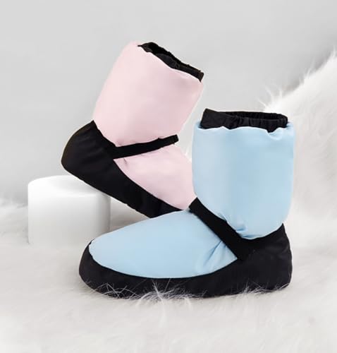 Ballet Warm Up Booties for Women, Flat Dance Shoes Ankle Boots with Strap4