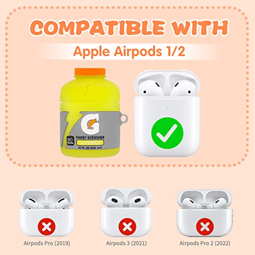 3 Pack Drink Cases For Airpods Case 2Nd Generation, Funny Soft Silicone Fashion Cartoon Food Skin Protective Cover, Sport Drinks Water Cute Fun For Apple Airpod 2/1 Women Girls Boys With Keychain #TOP5