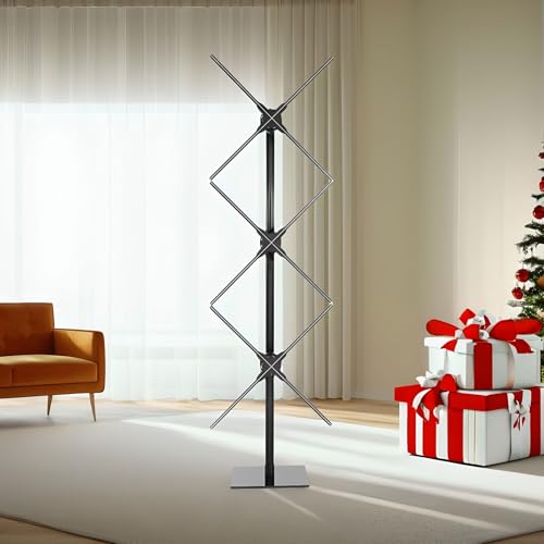 Image of Missyou 71.3 Inch 3D Hologram Fan Splicing Display - 3 Pcs 65cm Holographic Projector Video Wall with Router and Tripod - WiFi App 3D Text Generator Bluetooth Audio - Naked Eye LED Commercial Ad Sign