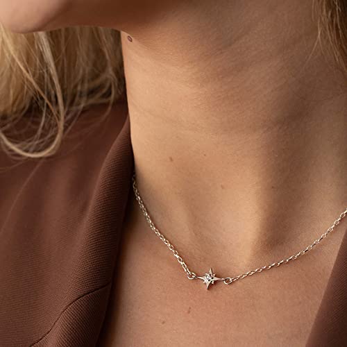 Choker Necklace For Women - 925 Sterling Silver Choker Necklace With Tiny Star Pendant #TOP4