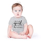 AW Fashions I Try To Be Good But I Take After My Grandpa Baby Bodysuit Funny Adorable Infant Cute Clothing (6 Months, Sports Grey)
