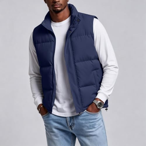 Men's Puffer Vest Quilted Vest No Hood Sleeveless Padded Jacket Coat - image 5