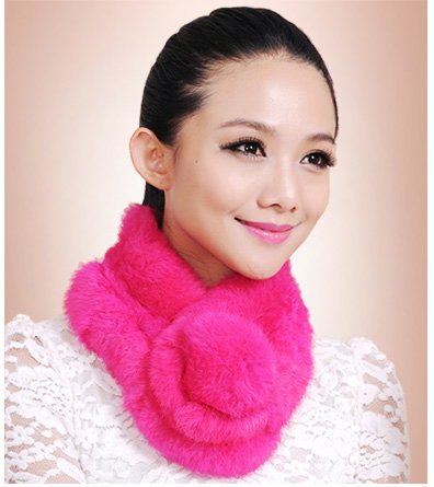 URSFUR Warm Women's Rex Rabbit Scarves Scarf Multicolor2